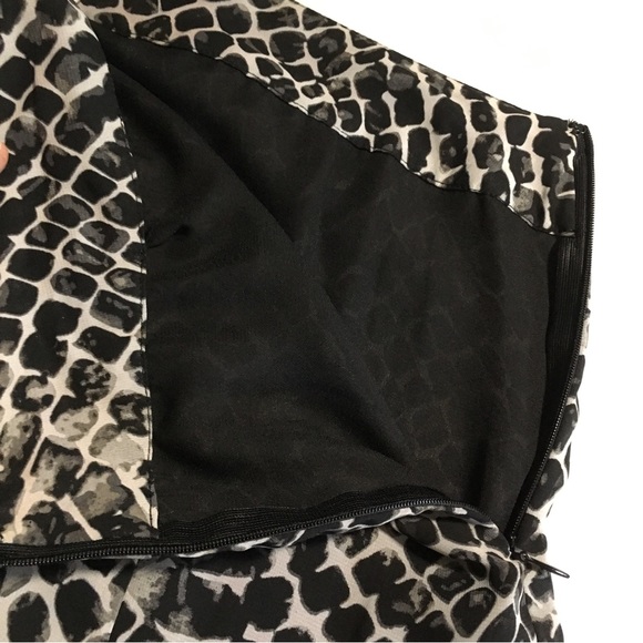 Allison TAYLOR Petite paneled animal snake print snake print lined skirt zip 14P - Picture 10 of 15